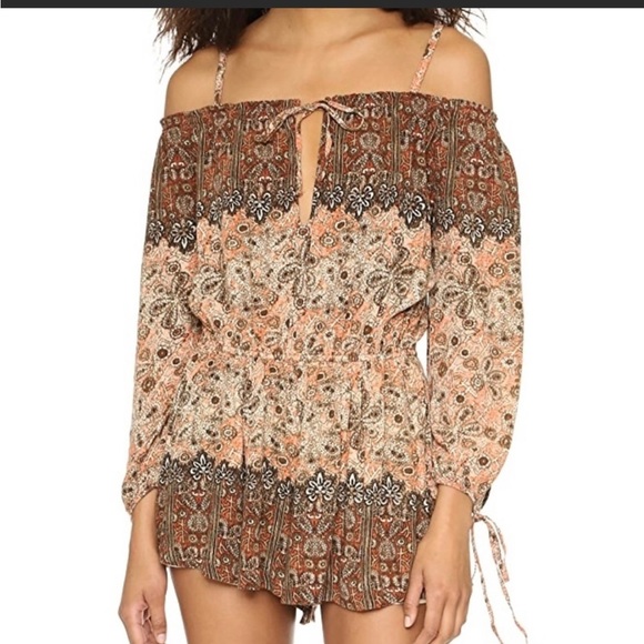 Free People so divine off the shoulder jumpsuit romper sz xs - Picture 1 of 7
